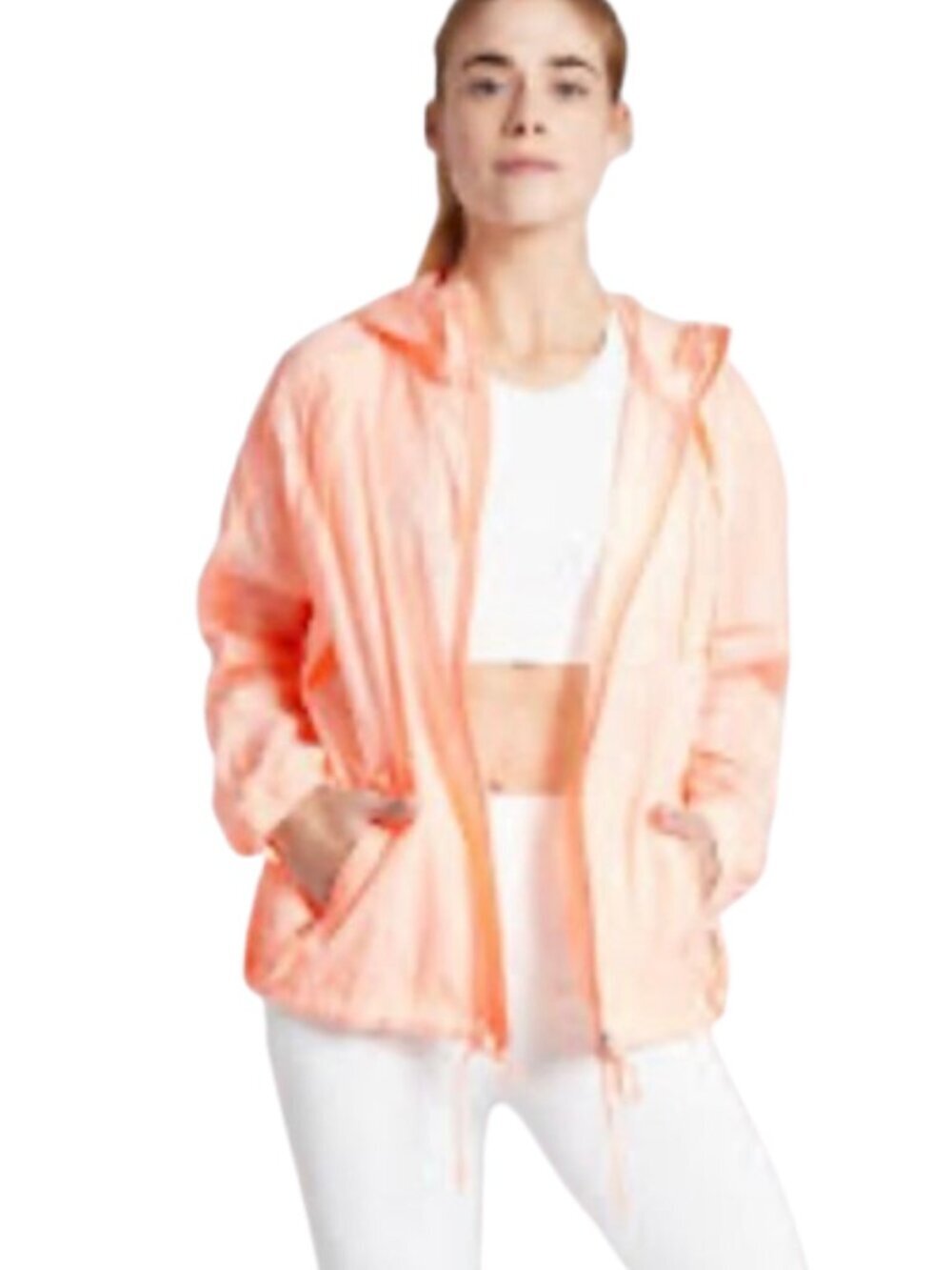 Women's M Athleta Orange Expedition Hike Shell Windbreaker Jacket